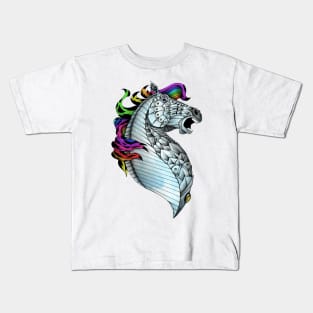 Ornate Rainbow Horse Kids T-Shirt